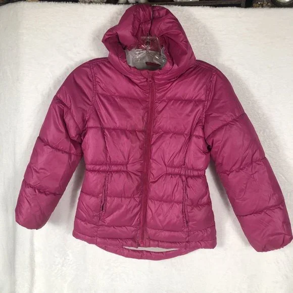 Old Navy Kids Girls Quilted Puffer Jacket Hooded Parka Coat Winter Warm Outwear - Picture 2 of 14